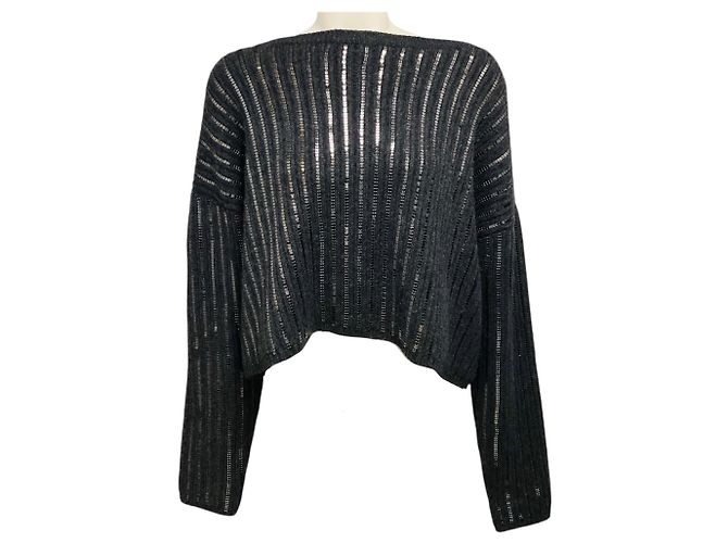 Michael Kors Collection Kaschmirpullover mit Pailletten in Anthrazitgrau