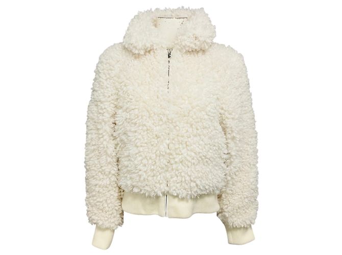 Giacca in eco-pelliccia bouclé Blanche bianca Maje Bianco