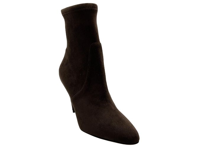 Botas sock Casadei em camurça elástica castanha Marrom