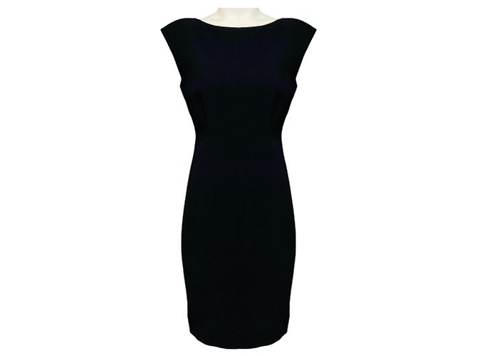 Vestido de cocktail Prada em nylon texturizado preto e lã