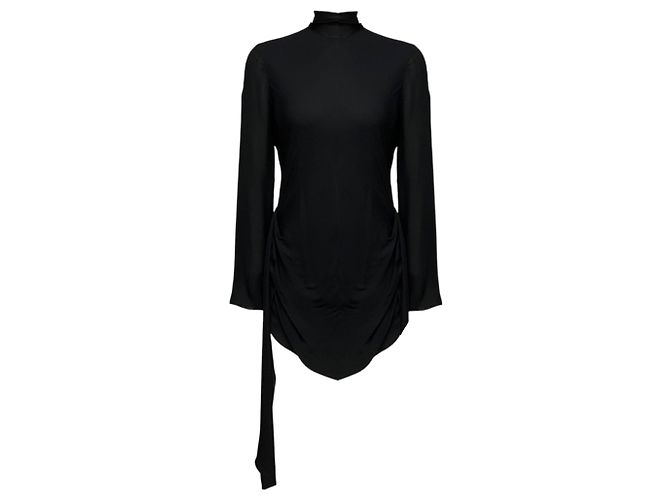 Autre Marque Brandon Maxwell Raina Kleid aus schwarzer Seidengeorgette