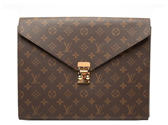 Bolso Clutch Louis Vuitton Monogram Mark Folder Marrón Castaño