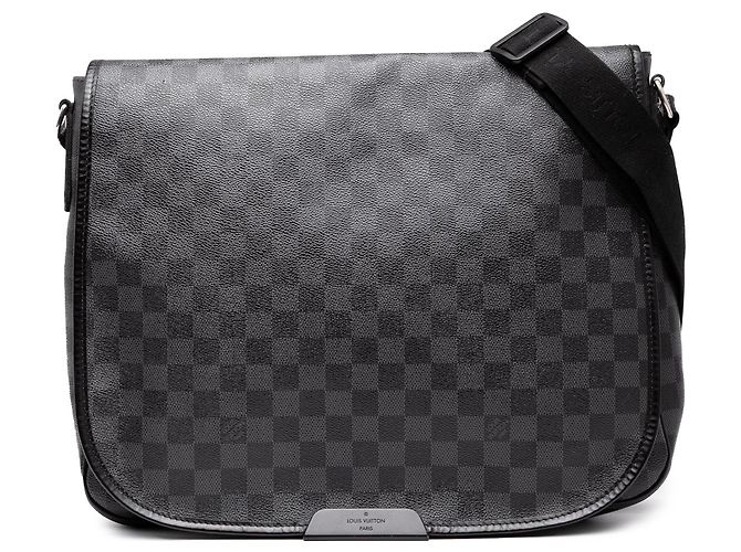 Borsa a tracolla Louis Vuitton Daniel MM Damier Graphite Nera Nero
