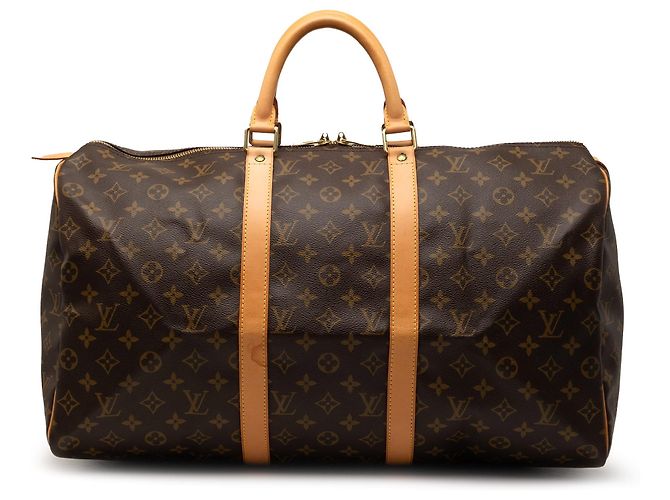 Borsa da viaggio Louis Vuitton Monogram Keepall 50 Marrone