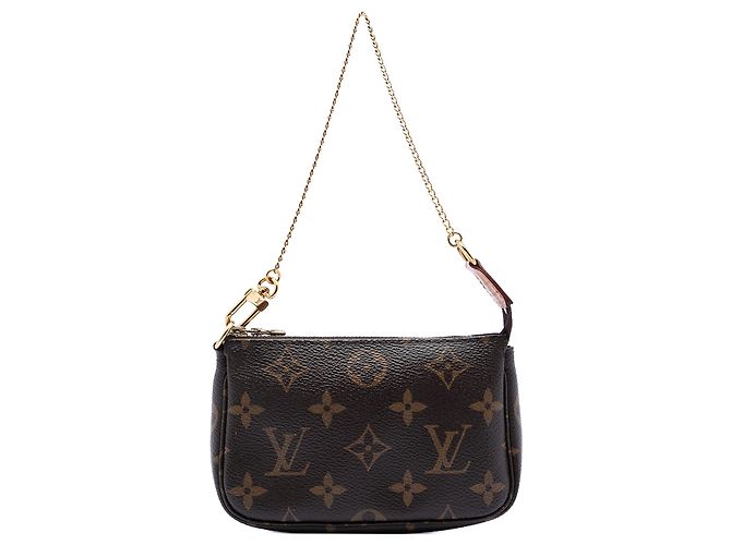 Borsa a mano Louis Vuitton Monogram Mini Pochette Accessoires Marrone