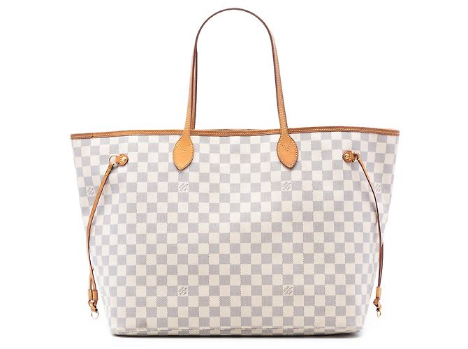 Sac cabas Louis Vuitton Neverfull GM Damier Azur blanc