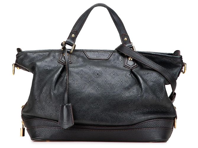 Borsa Satchel Louis Vuitton Monogram Mahina Stellar PM Nera Nero