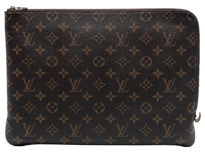 Borsa a Clutch Louis Vuitton Monogram Etui Voyage MM Marrone