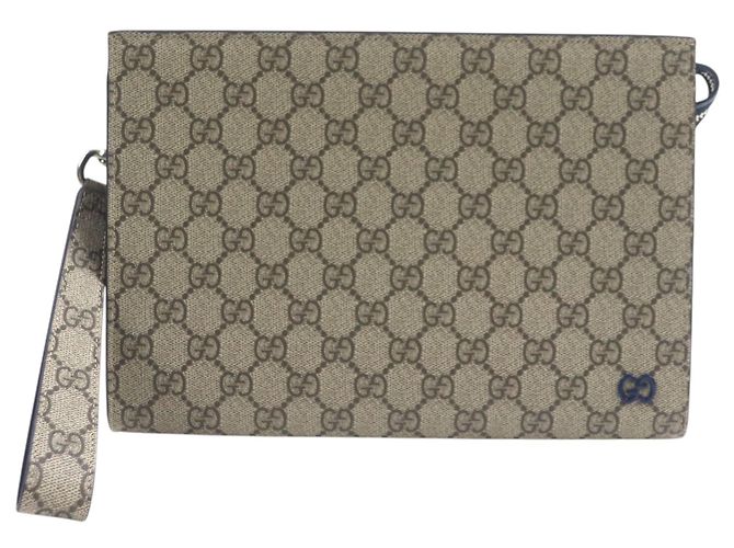 Pouch Gucci Medium Bicolor GG Supreme Blu