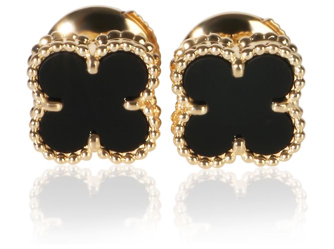 Orecchini Sweet Alhambra in oro giallo e onice Van Cleef & Arpels