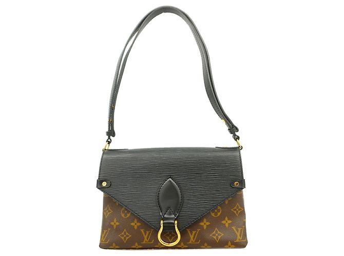 Borsa a tracolla Louis Vuitton Monogram Saint Michel Marrone Nero