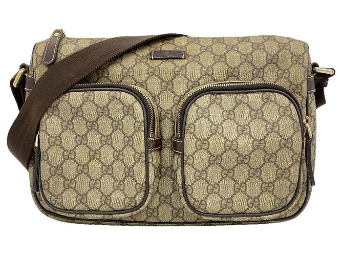 Borsa a tracolla Gucci GG Supreme Marrone