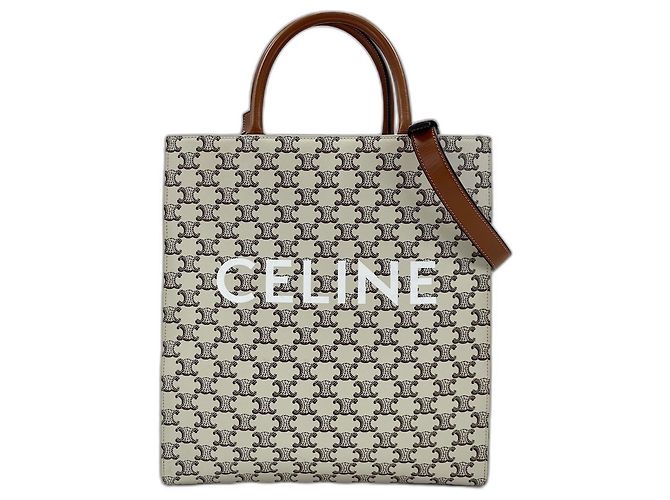 Céline Bolsa Celine Vertical Cabas Medium Branco