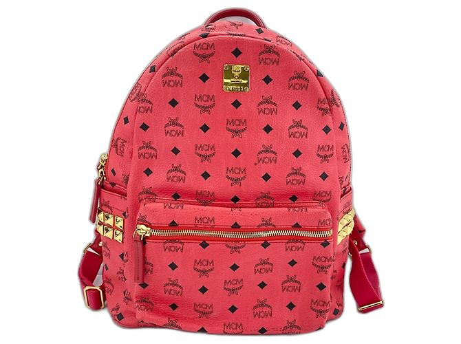 MCM Studded Backpack in Pink