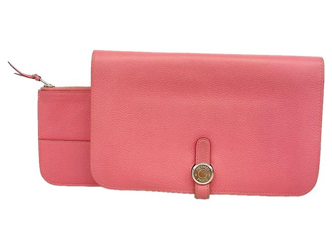 Hermès Cartera larga Hermes Dogon GM Rosa