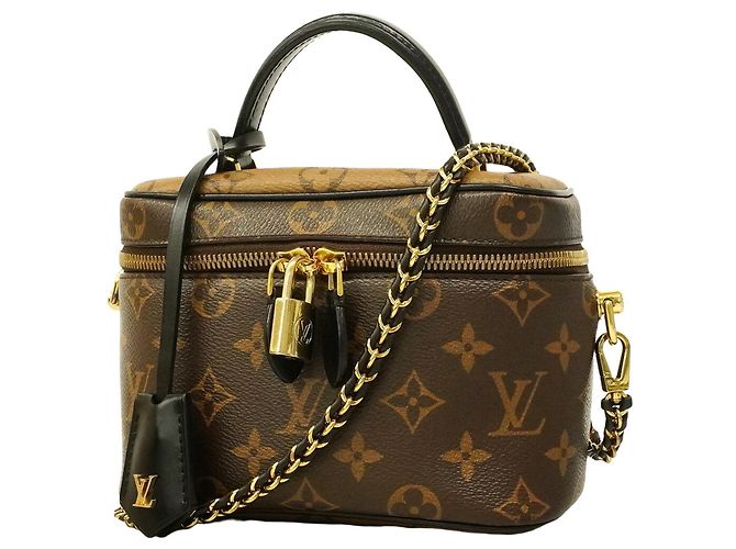 Bolsa Vanity com Corrente Louis Vuitton Monogram Reverse Marrom