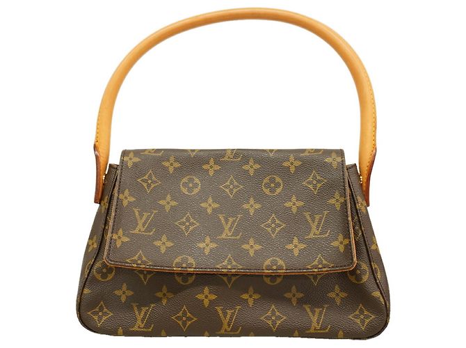 Borsa a tracolla Louis Vuitton Monogram Mini Looping Marrone