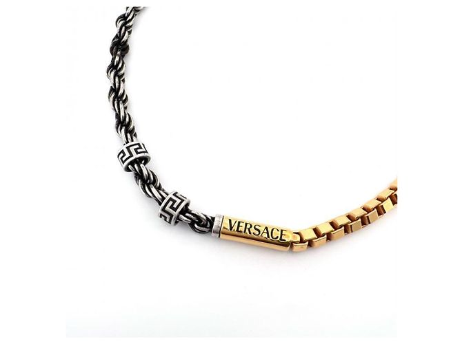 Collar Versace La Vacanza Greca Plata Dorado