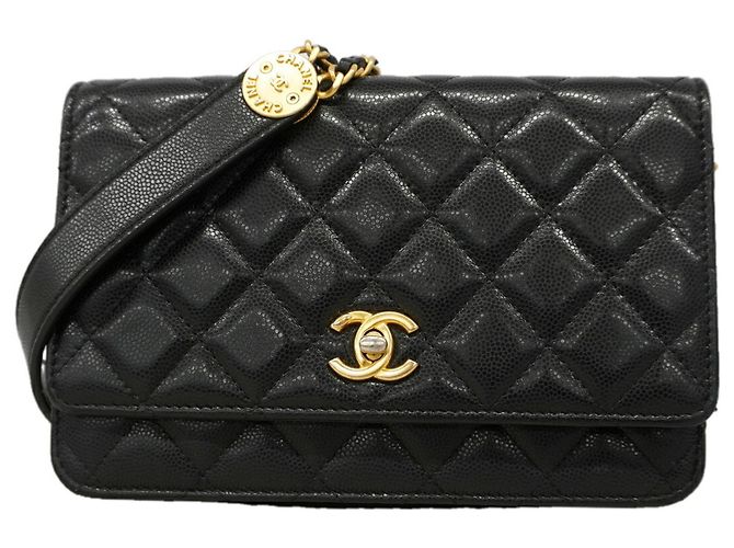 Cartera de hombro con cadena Chanel Matelassé Negro