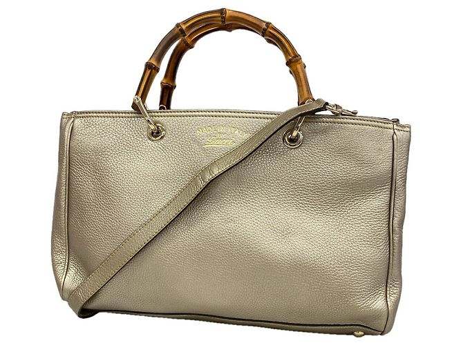 Borsa Gucci Bamboo in Silver Argento