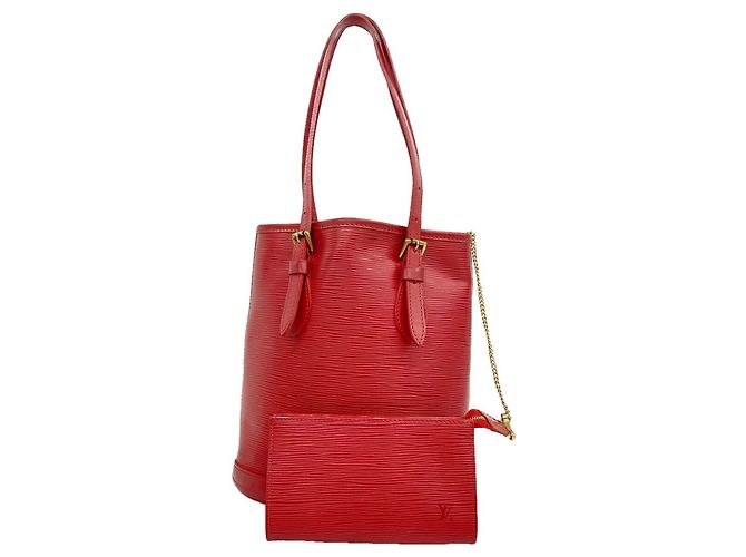 Sac Cabas Louis Vuitton Epi Bucket PM Rouge