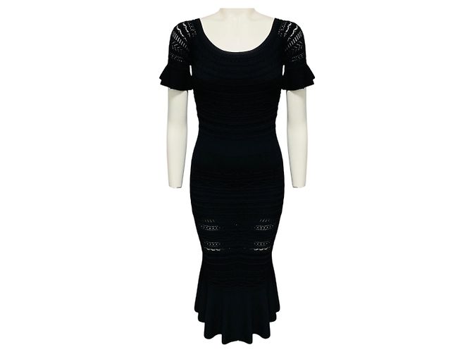 Alexis Black Sheira Strick-Midikleid Schwarz