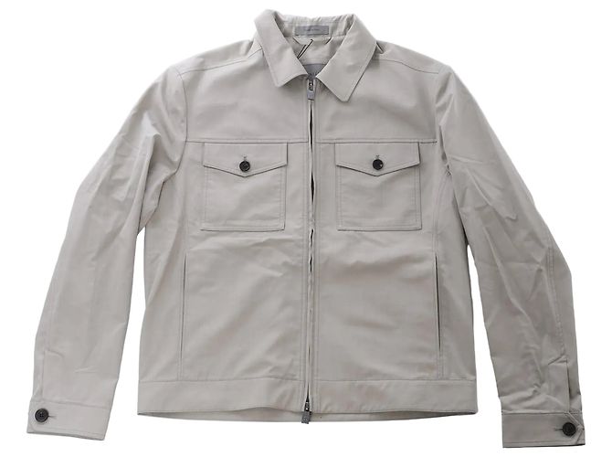 Corneliani Baumwolljacke in Grüngrau, Größe 50 IT Braun