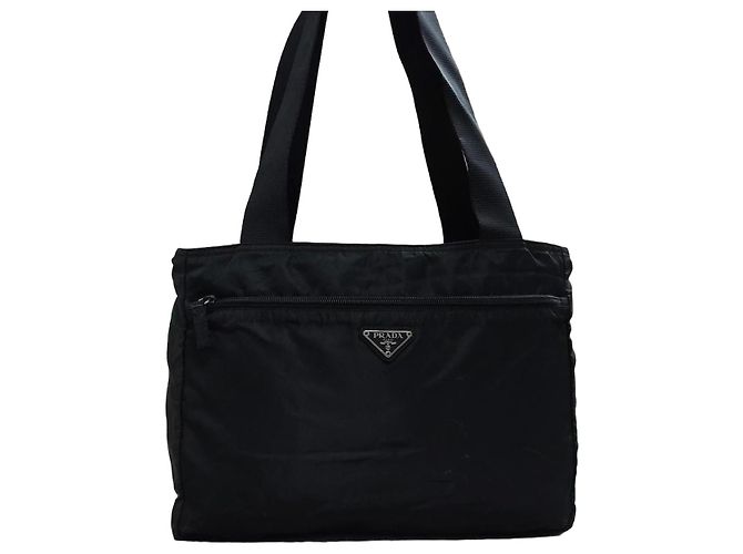 Sac Prada Nylon avec logo triangle Noir