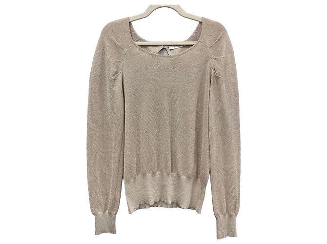 Zapa Paris goldener Metallic-Strickpullover