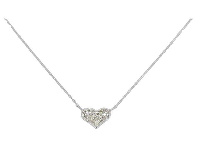 Autre Marque Collana Cuore con Diamanti Au750 Argento