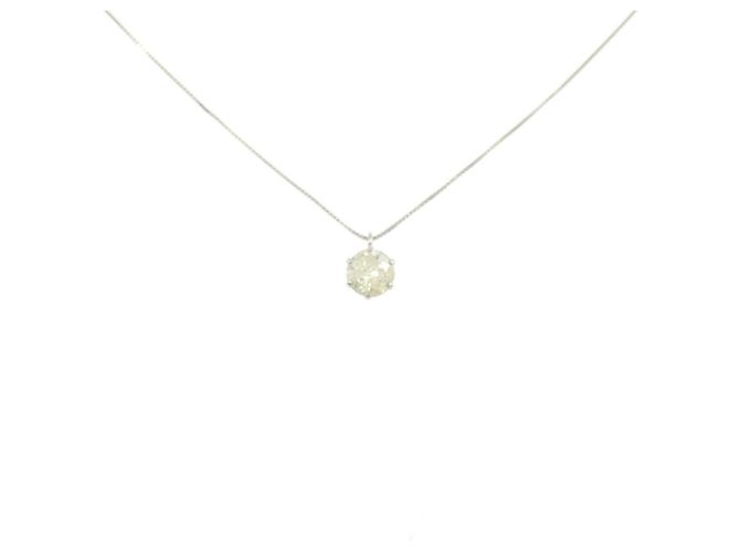 Autre Marque Diamantenhalskette Pt900 Pt850 Silber