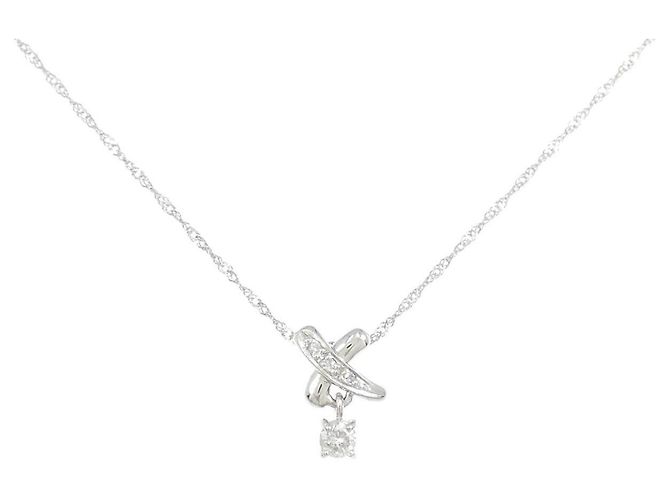 Autre Marque Platin-Diamant-Halskette Silber