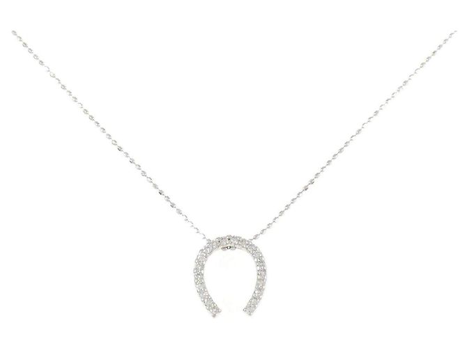 Autre Marque Horseshoe Diamond Halskette Au750 Silber