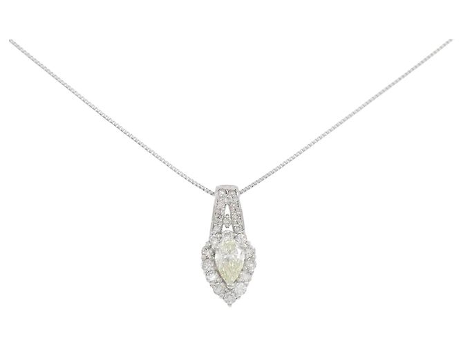 Autre Marque Diamantenhalskette Pt900 Pt850 Silber