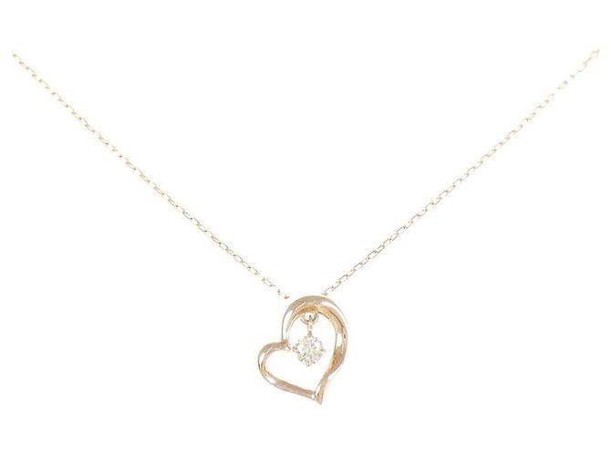 Autre Marque Au750 Herz-Diamant-Halskette Pink