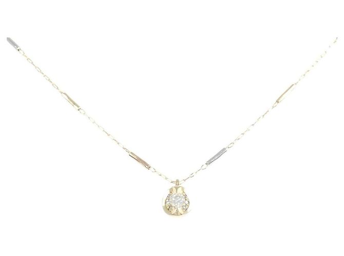 Autre Marque Collar de diamantes K10YG K10WG Dorado
