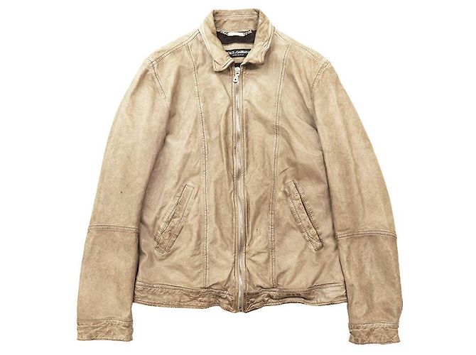 Dolce & Gabbana Dolce&Gabbana Lambskin Jacket Beige