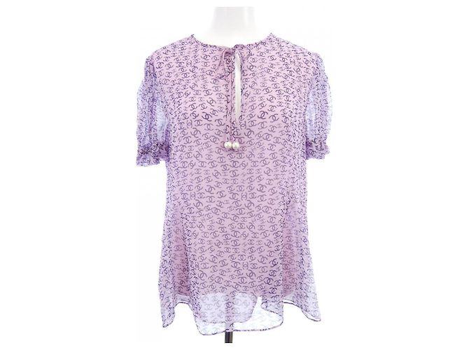 Top de seda Chanel Rosa