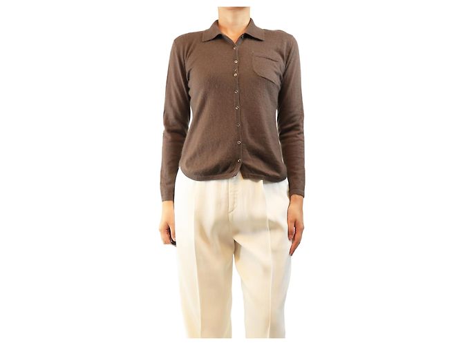 Eric Bompard Braune Vintage-Kaschmirhemden - Größe M