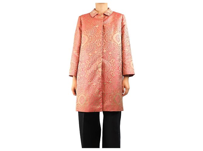 Weekend Max Mara Pink jaquard button up jacket - size UK 12