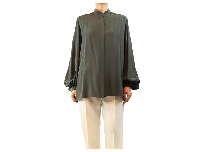 The row Camicia di seta kaki - taglia S Verde