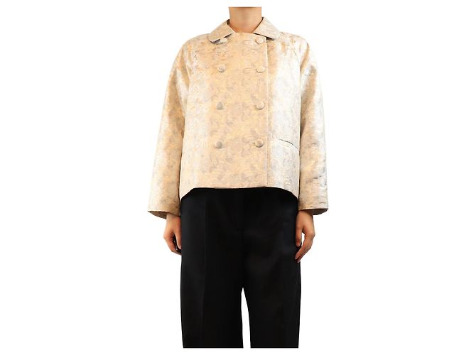 Autre Marque Boxy-Jacke aus neutralem Jacquard - size M