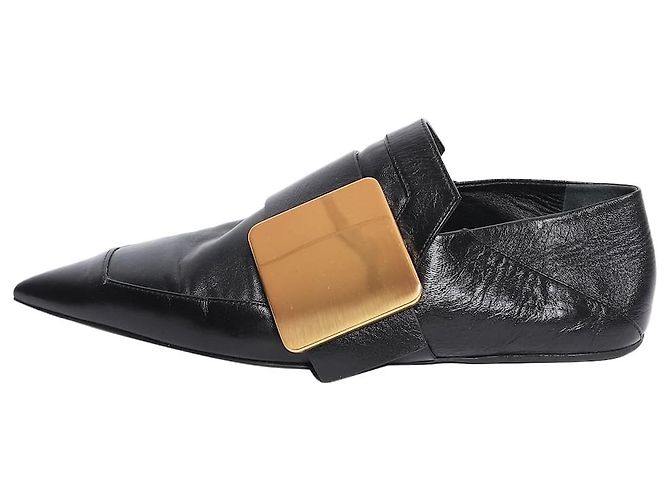 Jil Sander Black leather buckle flat shoes - size EU 38