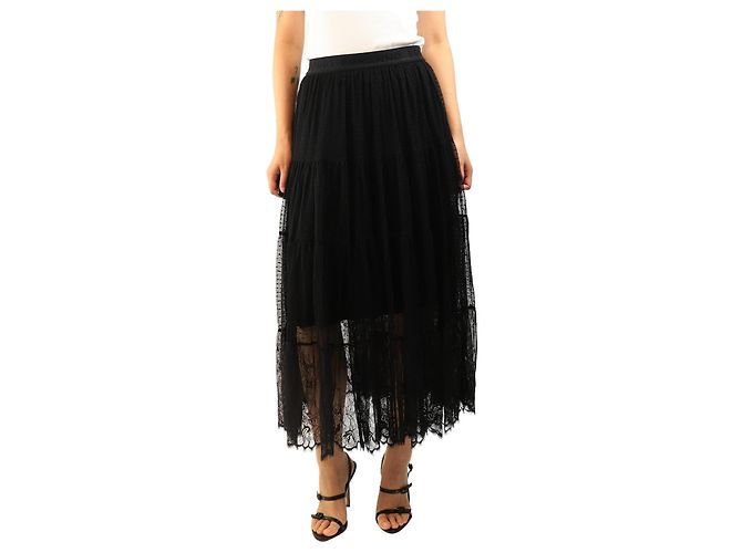 Autre Marque Falda midi de tul negra - size UK 8 Negro