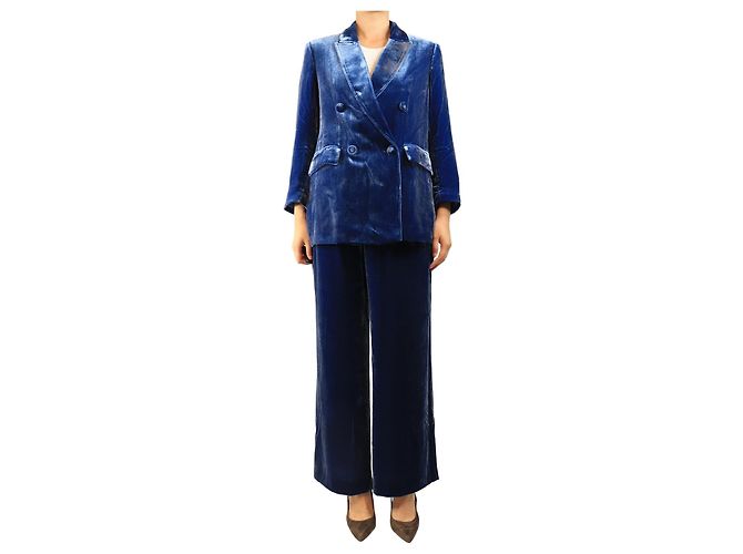 Maliparmi Completo due pezzi in velluto blu - size M