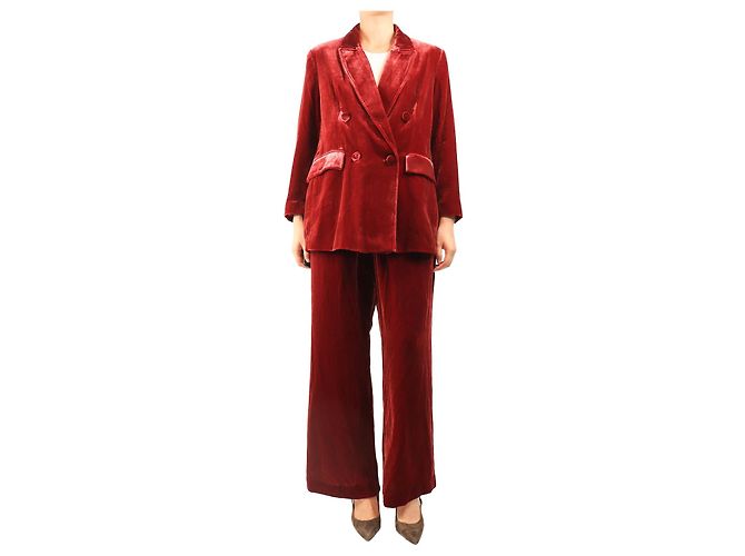 Maliparmi Completo due pezzi in velluto rosso - size L