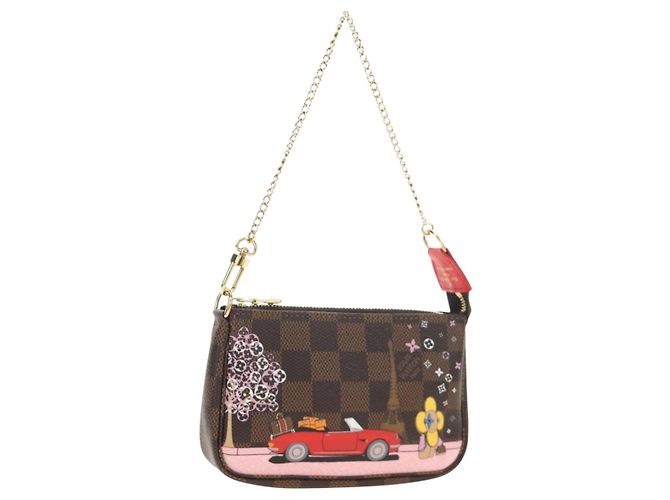 LOUIS VUITTON Damier Ebene Vivienne Mini Pochette Accessoires