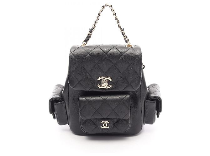Chanel Matelassé Backpack/Handbag Black