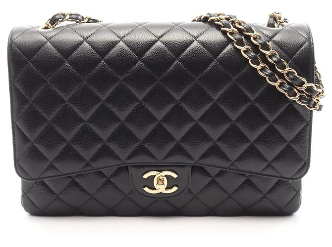 Timeless Borsa a tracolla Chanel Matelassé Classic Maxi Double Flap Nero