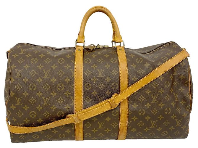 Louis Vuitton Boston Monogram Keepall Bandoulière 55 Marrom